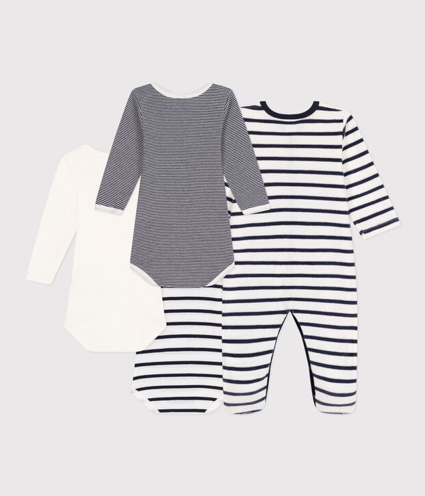 Babies' Pyjamas and 3-Pack of Stripy Bodysuits multicolor