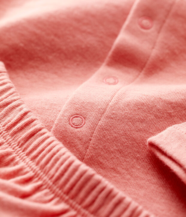 Babies' Organic Plain Tube Knit Clothing - 2-Piece Set pink