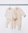 Babies' floral print cotton playsuit with a collar AVALANCHE white/MULTICO