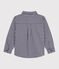 Boys' checked cotton shirt SOIR blue/MILK