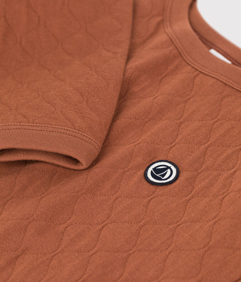 Unisex Quilted Tube Knit Sweatshirt brown