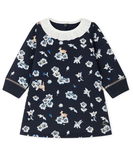 Baby Girls' Long-Sleeved Print Dress SMOKING blue/MULTICO CN white