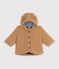Babies' sherpa coat with a hood LATTE