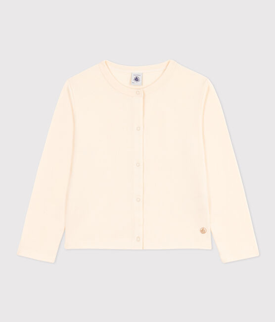 Girls' Cotton Cardigan AVALANCHE Ecru