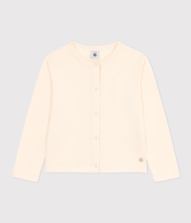Girls' Cotton Cardigan Ecru