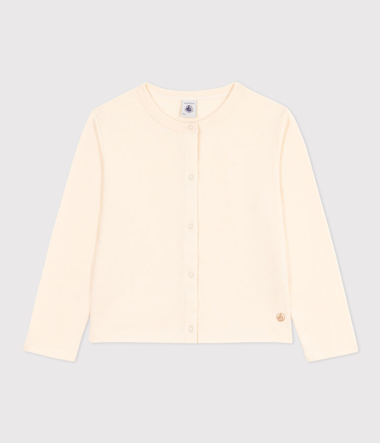 Girls' Cotton Cardigan Ecru