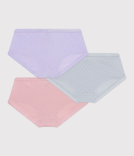 Pack of children's high-waisted openwork cotton pants variante 1