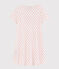 Girls' Pink Spotty Fine Cotton Nightdress MARSHMALLOW white/GRETEL pink