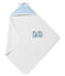 Unisex baby's set of bath towel and slippers FRAICHEUR blue/MULTICO white