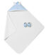 Unisex baby's set of bath towel and slippers