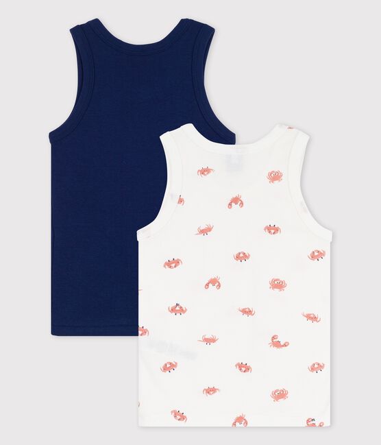 Boys' Plain Cotton Crab Themed Vests - 2-Pack variante 1
