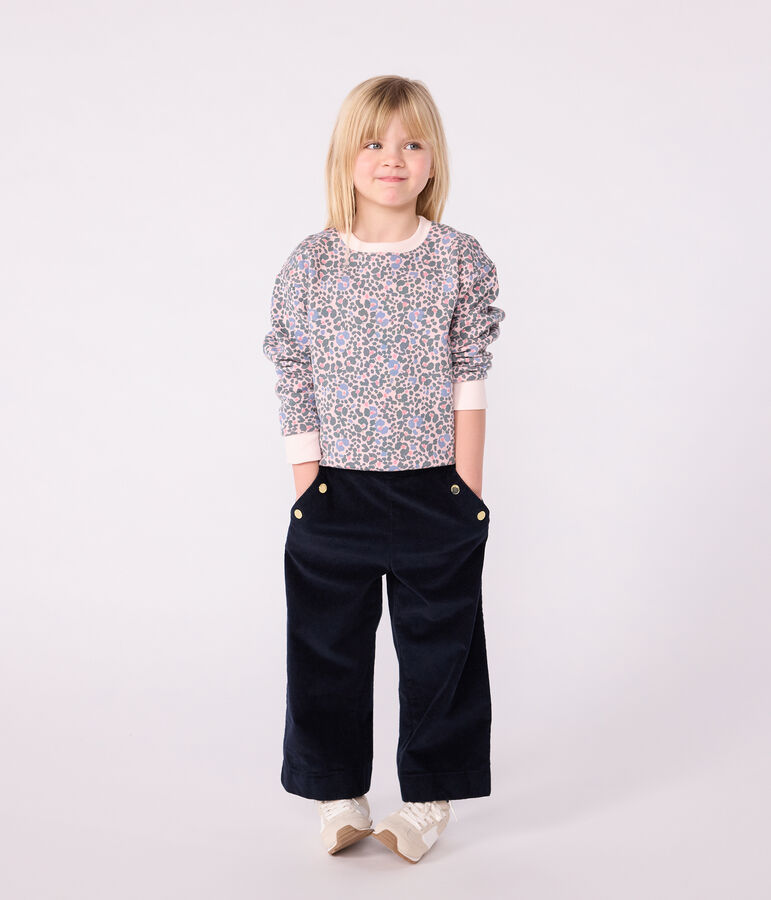 Children's printed cotton sweatshirt pink/multicolor