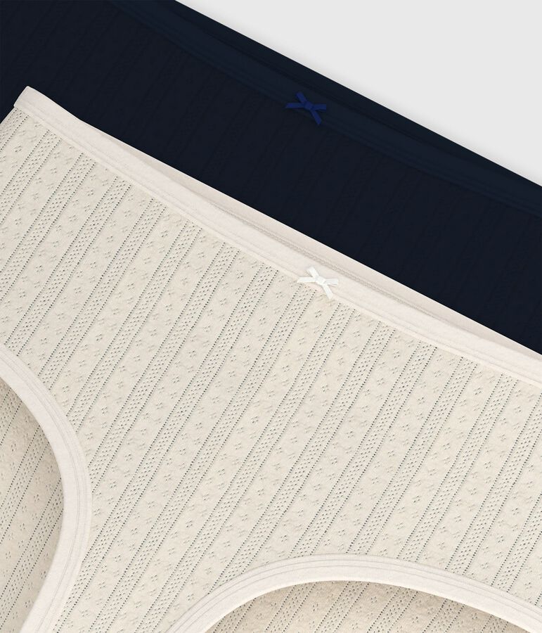 Pack of women's high-waisted cotton pants multicolor