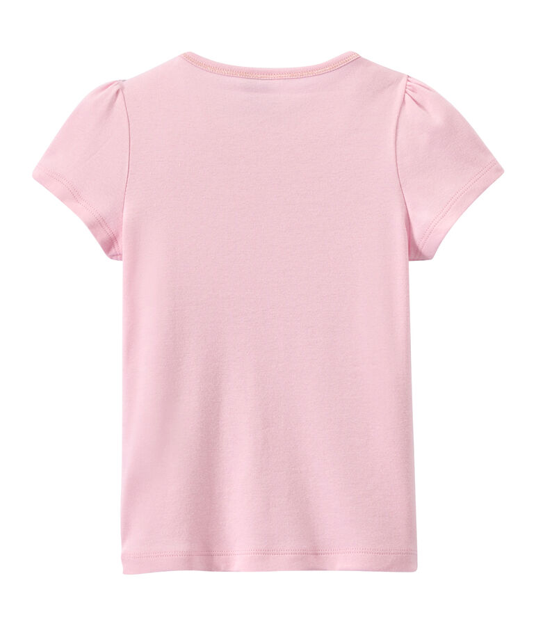 Girl's T-shirt with a little bow pink