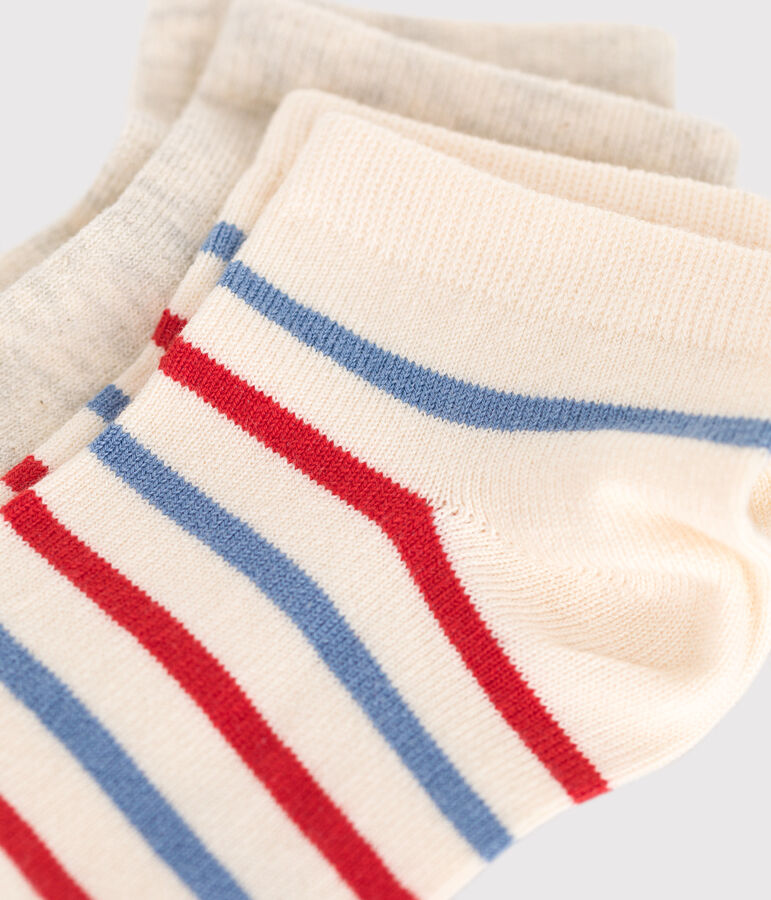Pairs of children's stripy cotton socks - 2-pack multicolor