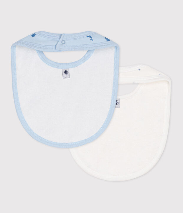 Printed cotton baby bibs - 2-Pack multicolor