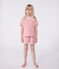 Children's short stripy cotton pyjamas MARSHMALLOW red/SPI