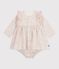 Babies' floral print cotton dress Ecru/multicolor