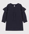 Girls' Long-Sleeved Fleece Dress MEDIEVAL blue