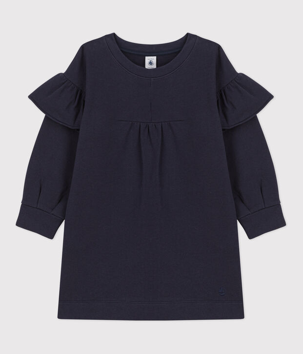 Girls' Long-Sleeved Fleece Dress blue