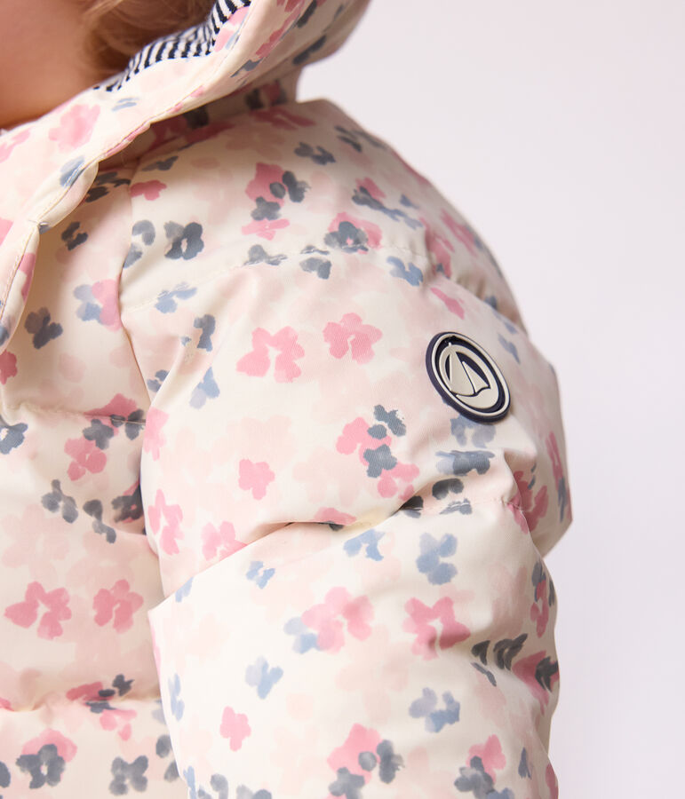 Babies' printed puffer jacket Ecru/multicolor