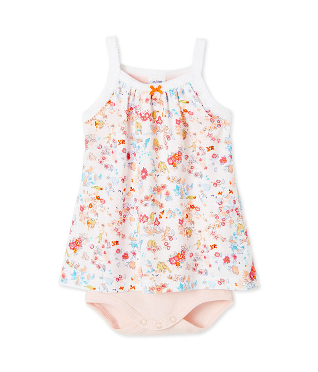 Body robe b&eacute;b&eacute; fille &agrave; bretelles white/pink/multicolor
