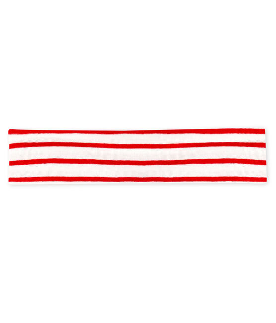 Baby Girls' Striped Headband MARSHMALLOW white/TERKUIT red