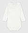 Babies' plain cotton body with an embroidered collar white