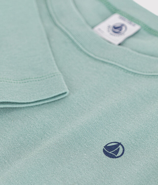 Children's long-sleeved rib knit unisex t-shirt green