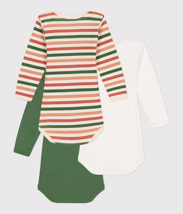 Babies' long-sleeved bodysuits - 3-pack multicolor