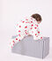 Baby cotton pyjamas with red hearts MARSHMALLOW white/TERKUIT red