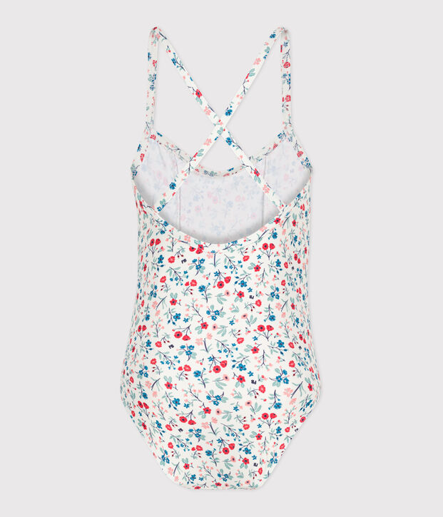 Children's one-piece floral swimsuit white/multicolor