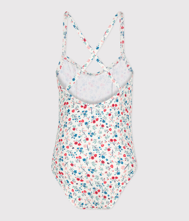 Children's one-piece floral swimsuit white/multicolor