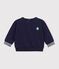 Babies' plain cotton sweatshirt with a badge SMOKING