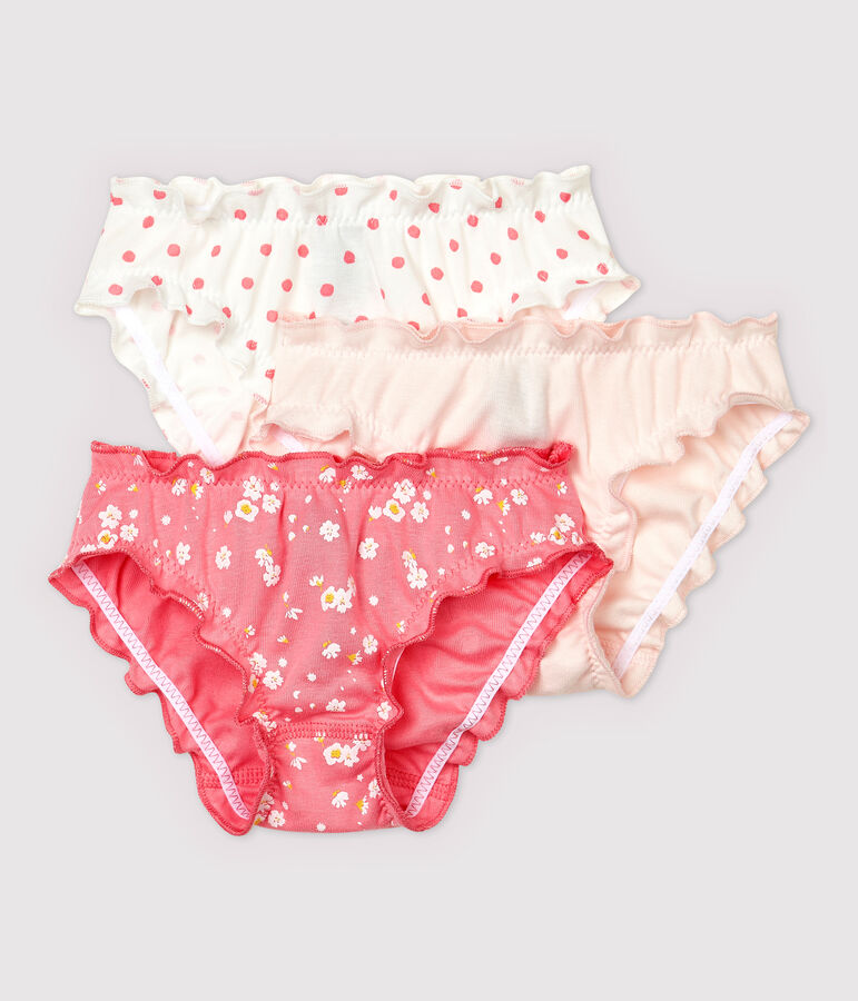 Girls' Cherry Blossom Ruffled Knickers - 3-Pack multicolor