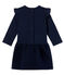 Baby Girls' Long-Sleeved Dual Material Dress SMOKING blue/MARSHMALLOW white
