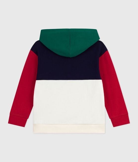Children's colourblock cotton hoodie SOIR blue/MULTICO