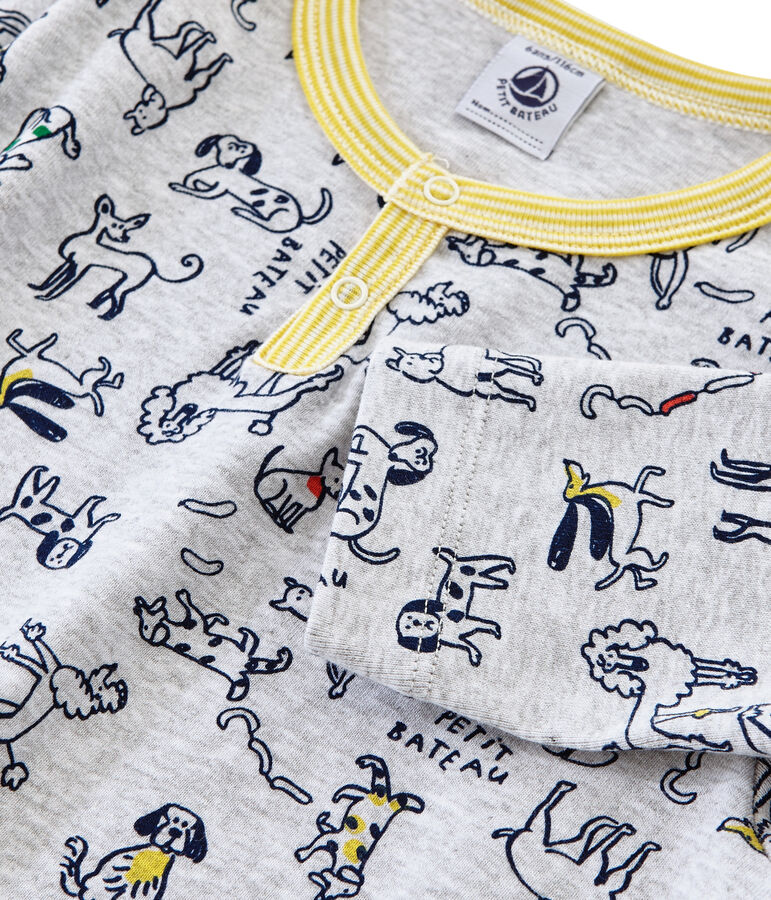 Ribbed Pyjamas POUSSIERE grey/MULTICO white