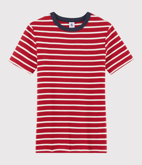 Women's iconic round neck T-shirt TERKUIT red/MARSHMALLOW white