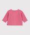 Cardigan b&eacute;b&eacute; tricot point mousse en coton uni pink