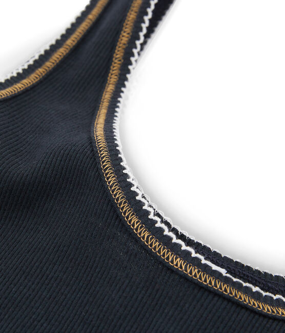Women's Sleeveless Top in 2x2 Rib Knit SMOKING blue