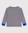 Children's long-sleeved stripy cotton T-shirt SOIR blue/MILK