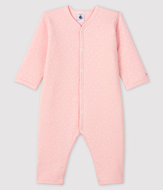 Baby Girls' Footless Padded Ribbed Sleepsuit MINOIS pink/MARSHMALLOW white