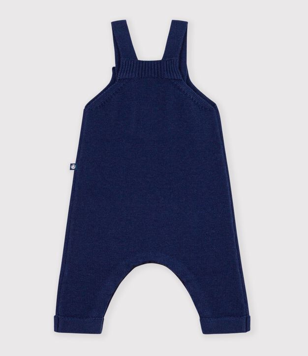 Salopette b&eacute;b&eacute; unie en tricot laine et coton SOIR