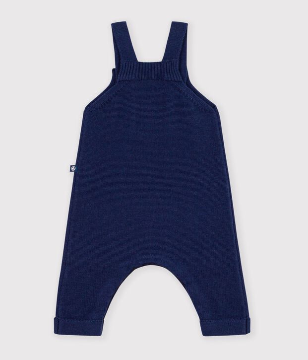 Salopette b&eacute;b&eacute; unie en tricot laine et coton SOIR