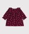 Babies' long-sleeved floral-print velour dress red/multicolor