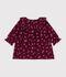 Babies' long-sleeved floral-print velour dress red/multicolor