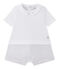 Baby boys' dual-fabric romper ECUME white/BEIGE beige
