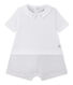 Baby boys' dual-fabric romper