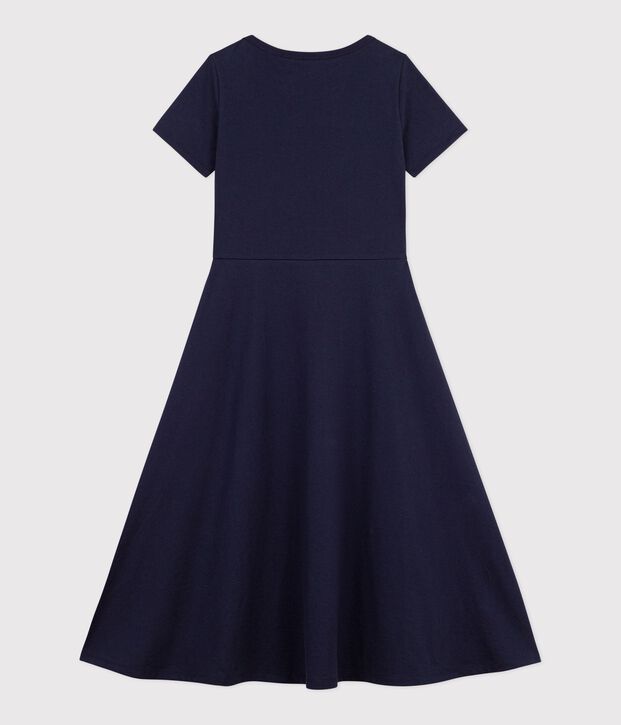 Women's long cotton dress blue